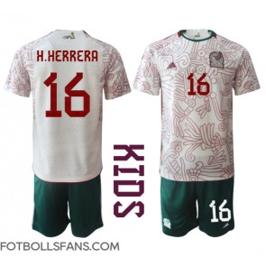 Mexiko Hector Herrera #16 Replika Bortatröja Barn VM 2022 Kortärmad (+ Korta byxor)